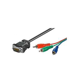 Cablu VGA 15pini tata la 3x RCA tata RGB 2m Goobay