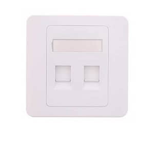 Capac priza RJ45 fara Keystone 2 porturi alb Well