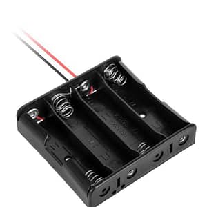 Carcasa suport 4x 18650 soclu cu fire terminale 10cm