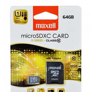 Card Maxell microSDXC 64GB clasa 10 + adaptor SD 83-P120010223-1
