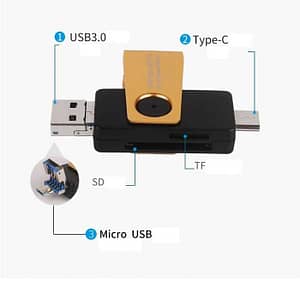 CARDRW OTG 3IN1 USB3.1 USB3.0 UUSB SD+TF MAX.256GB