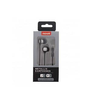 Casti Metallix gri Maxell cablu plat cu microfon