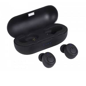 Casti mini Bluetooth cu microfon HMP 12E05 AIRBUDS negru Trevi