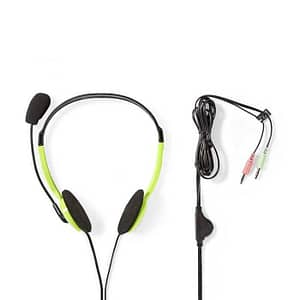 Casti PC On-Ear Nedis 2x3.5 mm 2m verde cu microfon