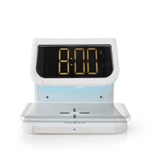 Ceas cu alarma Nedis incarcator wireless Qi lumina multicolora alb