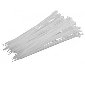 Coliere plastic fasete legatura UV rezistente albe 4.8x400mm PROLINE