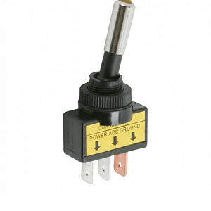 Comutator cu brat 1 circuit 20A 12V OFF-ON cu LED galben cu retinere