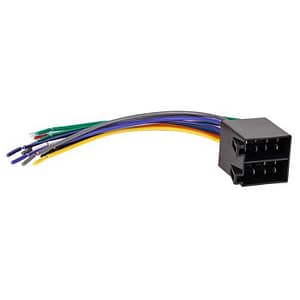 Conector ISO mama auto lipit cu cabluri 20cm