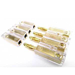 Conector pentru difuzoare 4mm2 aurit mufa/soclu insurubare ACV