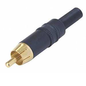 Conector phono aurit negru Neutrik