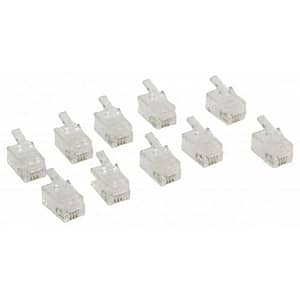 Conector RJ10 tata transparent tip pentru receptor telefon set 10buc VALUELINE