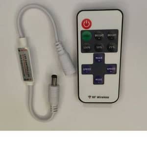 Controler banda LED 12V pe fir 2.1x5.5 mm 11 taste + telecomanda Wireless