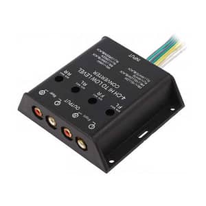 Convertor nivel semnale audio 40W Intrare cabluri iesire 4x RCA aurit 4CARMEDIA