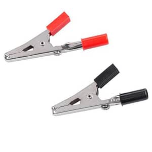 Crocodil mediu rosu/negru 45 mm cu inserare pe conectori tip banana