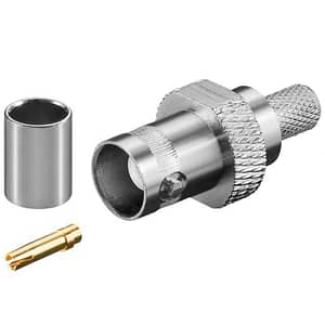 Cuplaj crimp mufa tata BNC pentru cablu RG59/U 50 ohm cu pin de aur Goobay