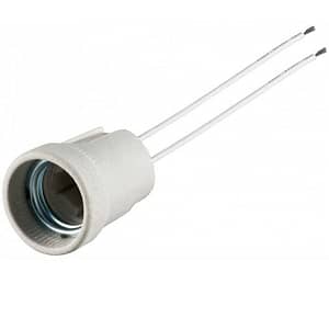 Fasung Dulie E27 cu cabluri 0.15m max. 100W 250V AC alb GOOBAY