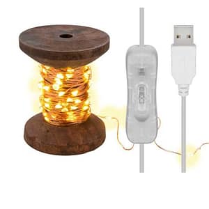 Fir 10m 100 micro LED alb cald 2700K 2W 3lm 5V cu cablu USB 3m si intrerupator 60341 Goobay