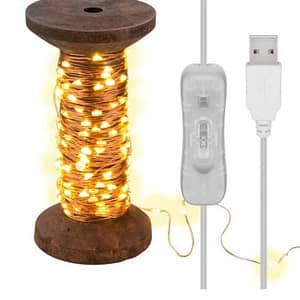 Fir 15m 150 micro LED alb cald 2700K 2W 3lm 5V cu cablu USB 3m si intrerupator 60342 Goobay