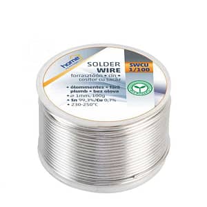 Fludor fara plumb 1mm 100gr cositor cu sacaz 2.2% Sn97% / Cu0.5% 227C HOME
