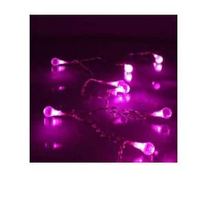 Ghirlanda electrica luminoasa decorativa forma de picatura 20 LEDuri roz cablu transparent WELL