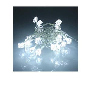 Ghirlanda electrica luminoasa decorativa forma diamant 20 LED albe lumina rece cablu transparent WELL