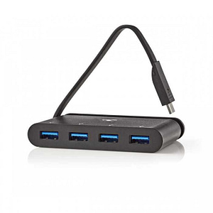 Hub Computer USB Type C - 4x USB 3.0 negru Nedis