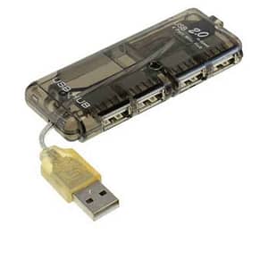 Hub USB 2.0 4 port negru posibilitate alimentare cu 5V