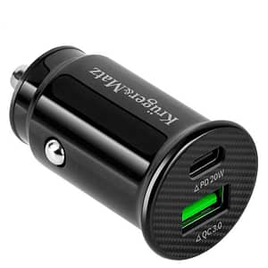 Incarcator auto 12-24VDC bricheta - USB TYPE C + USB 3.1A QC 3.0 PD 20W Kruger&Matz