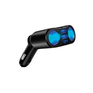 Incarcator multifunctional 2x bricheta auto 12V/24V 65W + Voltmetru + 2x USB 3.1A 15W Carguard USC003