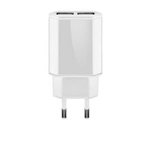 Incarcator retea 100-240V 2.4A 2x USB 5V alb Goobay