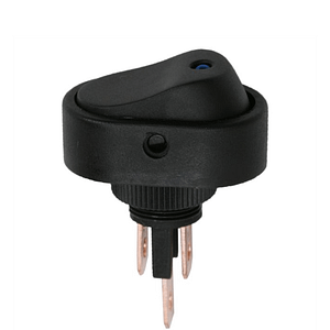 Interupator basculant 1 circuit 12V 20A OFF-ON LED albastru 2 pini