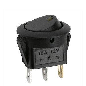 Interupator basculant 1 circuit 3 pini 12V 16A OFF-ON LED galben cu retinere