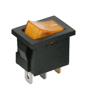 Interupator basculant 1 circuit 3 pini 6.5A 250V OFF-ON galben cu retinere