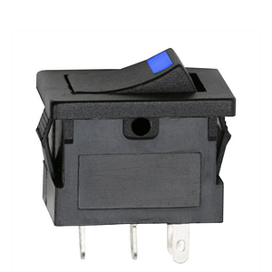 Interupator basculant 1 circuit 3 pini OFF-ON LED albastru 12V 15A cu retinere 09027KE