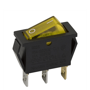 Interupator basculant 3 pini 1 circuit 10A 250V OFF-ON galben