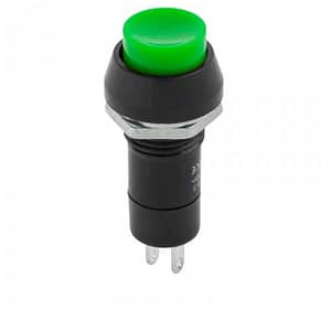 Intrerupator 1A 230VAC PBS 11A ON-OFF verde cu retinere rotund