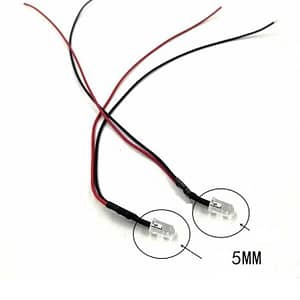 LED 12V 5mm albastru cu fire 20 cm