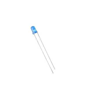 LED 3mm albastru 500-750mcd 30° Parte frontala convex 12V OPTOSUPPLY OSB5SA3134A-12V