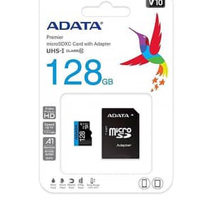 Micro SD CARD 128GB CLASS 10 ADATA cu adaptor SD AUSDX128GUICL10A1-RA1