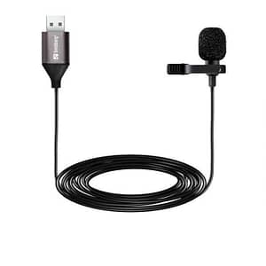 Microfon lavaliera cu clip Sandberg 126-19 USB 2m negru