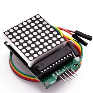 Modul LED MATRIX 8X8 campuri 32x32 mm rosu 5V Interfata SPI inclus cu controlerul MAX7219 si cabluri