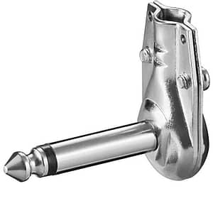 Mufa 6.35 mm mono Jack la 90 grade cu lipire metal zincat Goobay 11040