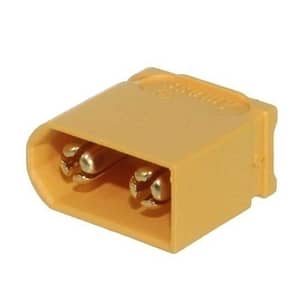 Mufa alimentare DC XT60 tata 30A 2 pini pe cablu lipire galbena AMASS XT60U-M