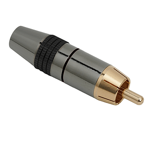 Mufa audio RCA tata contact aurit cablu 8mm inel negu