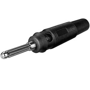 Mufa banana 4 mm tata din cauciuc moale negru Goobay 11399