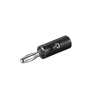 Mufa banana tata 4mm cu surub plastic negru Goobay