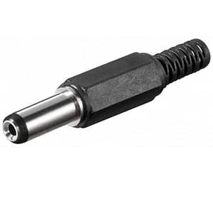 Mufa DC 2.1x5.5mm tata pin 14mm cu protector cablu Goobay