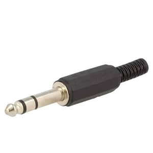 Mufa Jack 6.3 mm tata stereo cu manson plastic drept pe cablu NINIGI JC-015