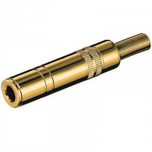 Mufa Jack 6.35 mm stereo mama metal aurit Goobay
