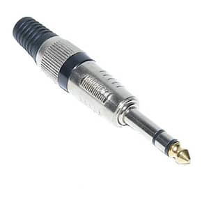 Mufa Jack 6.35 mm stereo tata cu varf aurit
